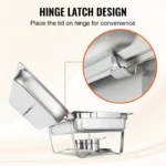SucceBuy 8QT Rectangle Chafing Dish 2/4/6 Packs w/ Full Size Pans Buffet Catering Warmer Server Folding Stand Fuel Holder Tray - Image 4
