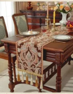 French Vintage Chenille Table Runner Roman Holiday Embroidery Dinning Table Decor Waterproof Christmas Decorative Tablecloth
