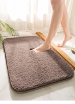 50*80cm Super Thick Fluff Fiber Bath Mat, Shower Room Rugs, Chenille Bathroom Floor Mat, Toilet Absorbent Entrance Door Mat