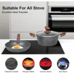 Granite Pots and Pans Set Non Stick 11 Piece DieCast Induction Cookware Set for Home Kitchen Cooking Includes Frying Pans and S - Image 5