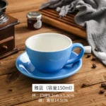 Creative Color 150ml Espresso Cup with Saucer Home Dessert Plate Tea Cup Couple Mug Gift Office Mug Tabletop Decoration