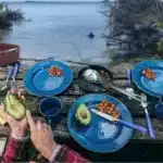 Camping Enamel Tableware Set: Plates, Bowls, Mugs High Quality 24 piece Enamel Tableware Set 24-Piece Enamel Tableware Set