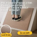 Quick dry bath mat with braided chenille texture in a modern bathroom