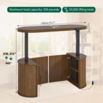 Mid Century Modern Electric Standing Desk with Storage, 55 x 22 Inch Small Sit Stand Up Desk, Wood Adjustable, Customized