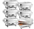 Goldoma 8QT stainless steel chafing dish set with lids and holders for catering buffet