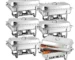 Goldoma 8QT stainless steel chafing dish set with lids and holders for catering buffet