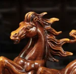 Wine cabinet with horse statue, placed in a living room with a rug and armchair, gift setting.