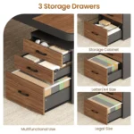 70.9" Executive Desk, Large Computer Desk with Drawers and Lateral File Cabinet, Office Desk with Removable, Customized