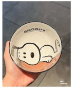 Snoopy 4 Pieces Ceramic Bowl Set 2025 New Style Under Glaze Color Cute Cartoon Pattern Home Noodle Rice Tableware For Kids