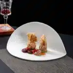 European White Striped Ceramic Dinner Plate Hotel Tableware Irregular Shaped China Plate Dessert Cooking Dishes Kitchen