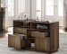 4 Drawer File Cabinet, Fluted Wood Lateral Filing Cabinet with Lock and Charging Station for Home Office, Printer, Customized