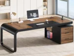 70.9" Executive Desk, Large Computer Desk with Drawers and Lateral File Cabinet, Office Desk with Removable, Customized