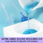 Flexible silicone measuring cup with printed scale for epoxy resin and candle making