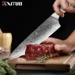 XITUO Damascus Kitchen Knife Set HighQuality 1-7PC Japanese VG10 Steel Chef Knife Cleaver Santoku Boning Fruit Knife Blue