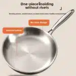 Uncoated 22-32cm frying pan, metal stainless steel frying pan, steak frying pan – styled in a modern Pots & Pans setting