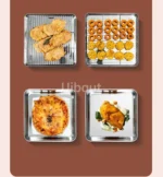 Golden Square Stainless Steel Food Service Tray plate set Nonstick Bakeware Fruit Cookie Bread Plate Kitchen Storage Container - Image 43