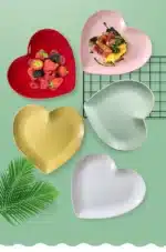 Creative Heart Ceramic Dinner Cooking Dishes Home Barbecue Salad Plate Oven Dessert Cake Plate Hotel Restaurant Tableware