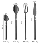 Elegant western dinnerware set with 4 pieces of 304 stainless steel spoon and fork on a table