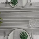 2 -10 Meters Cotton Table Runner Retro Textured Gauze Cloth Vintage Linen for Dining Weddings Party Christmas Decoration