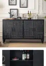 Open Buffet Solid Wood Sideboards Living Room Dresser Closets Luxury Display Cabinet Entrance Credenza Dining Room Furniture
