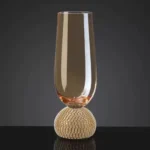 Elegant luxury crystal stemware diamond glass wine goblets on a table setting