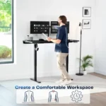 Electric 60 x 30 in Standing Adjustable Gaming Desk with Hidden Cable Trays, Full-Size Mouse Pad, Holds 220 lbs,, Customized