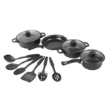 12-Piece Non-Stick Cookware Set Cooking Pot with Lid Milk Pot Maifan Stone Frying Pan Cooking Pot Set for All Hob – angled