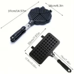 Heart Shaped Waffle Cake Mold Pot Non Stick Double Side Biscuits Muffin Mould Pot Bakeware Easy Breakfast Cooking for Household - Image 5