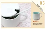 Creative Ceramic Coffee Mug with Lid and Spoon Cute Cartoon Three-dimensional Kawaii Animal Milk Cup Couple Gift Water Cup