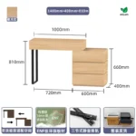 Italian minimalist dressing table with mirror and stool in black finish for bedroom