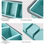 2/3/4 Grid Silicone Lunchbox Wheat Straw Compartmentalized Picnic Storage Boxs Durable Dinnerware Lunch Box – angled view