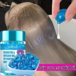 Magic Hair Vitamin Capsule Keratin Oil bottle on white background, front view showing label