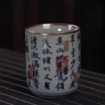 Chinese Jingdezhen Blue and White Porcelain Tea Cup, Small Tea Bowl, Ceramic Teacup, Coffee, Beer, Wine Mug, Household