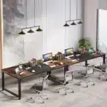 Tribesigns Modern Computer Desk Large Office Desk Computer Table Study Writing Desk Workstation for Home Office – angled view
