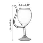 Creative Red Wine Glass Cocktail Whiskey Clear Juice Cup Goblet with Drinking Tube Straw for Wedding Party Home Restaurant