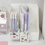 Desktop Book Storage Box Stationery Organizer Desk Storage Rack Bookshelf Pen Holder Organiser Cute Book Stand Bookcase File