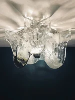 Amber / Gray Ice Slice LED Glass Ceiling Lights Bedroom Hallway Ideal Lampara Techo Ceiling Chandelier Novel Modern