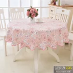 PVC Hotel Waterproof and Oil Proof Large Round Tablecloth Hotel Plastic Round Table Cloth Wash Free and Scald Proof Table
