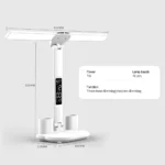 LED Desk Lamp,Multifunction Table Lamp with Calendar USB Touch Night Light with Pen Holder for Bedroom Reading Lamp de