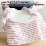1Pc 50x70cm White Red Plaid Striped Cotton Tea Towel Kitchen Table Napkin Cleaning Cloth Xmas New Year Decor – top view