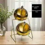 Stainless Steel Oblique mouthed Sauce golden Bowl rack Hot Pot Buffet Seasoning basket Jar dish Container Salad Spherical