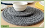 Rope Woven Thermal Insulation Placemat, Home Kitchen Cotton Meal Mat, Dining Table Decor, Cup Coaster, Pot Pad, Europe,