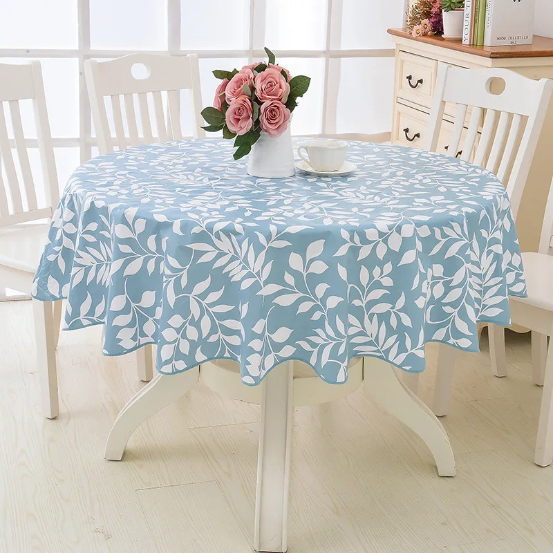 PVC Hotel Waterproof and Oil Proof Large Round Tablecloth Hotel Plastic Round Table Cloth Wash Free and Scald Proof Table Cloth