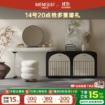 Modern black French dresser with retractable corner and mirror, 1.2m wide, modern bedroom storage