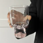 Pink Mountain Glass Cup Creative High Foot Drink Cup Coffee Cup Sweet Cone Cup Wine Cup Elegant Sensation Unique Small Batch
