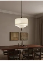 Nordic Minimalist Wabi Sabi Fabric Chandelier Living Dining Room Bedroom Pendant Light Home Indoor Lighting Hanging Lamp