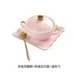 Embossed Ceramic Dessert Soup Bowl White Stew Cup Luxury Gold-plated Exquisite Soup Cup Porridge Bowl Tableware Kitchen
