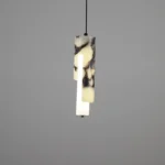 Luxury Black Cylinder Natural Stone Pendant Lamp High-end Bedside LED Chandelier Living room Decoration Home Hanging Lights