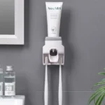 Magnetic Toothbrush Holder Storage Rack Automatic Toothpaste Dispenser Wall-Mounted Waterproof Bathroom Storage Accessories