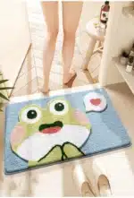 40*60cm Bath Mat Cute Pink Cartoon Frog Bathroom Carpet Bathtub Entrance Waterproof Slip-resistant Foot Mats Toilet Shower